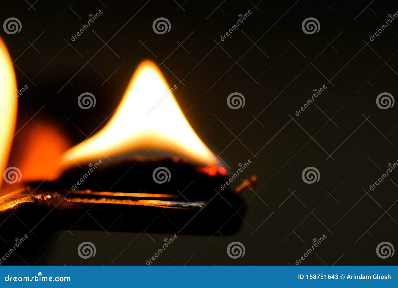Close Up Macro Image of an Oil Lamp Fire Flame Stock Image Image of