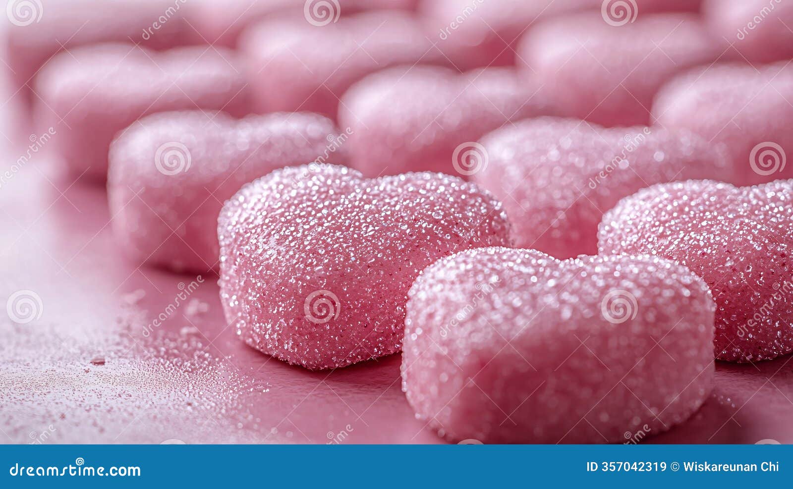 sparkling pink heart d candies valentine s day sweets close up macro photography ai generated.