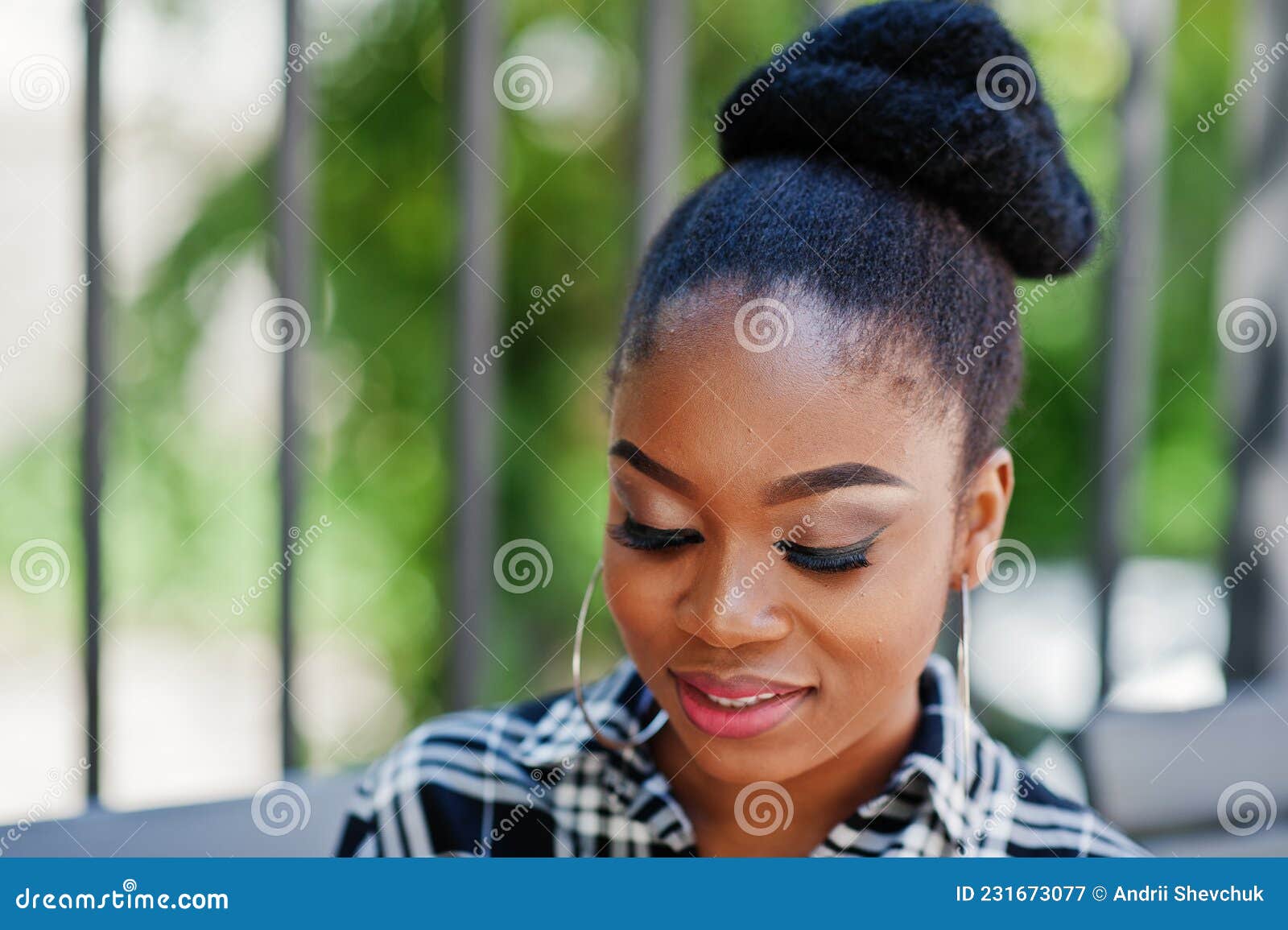Close Up Make Up Face Of African American Girl Stock Image Image Of