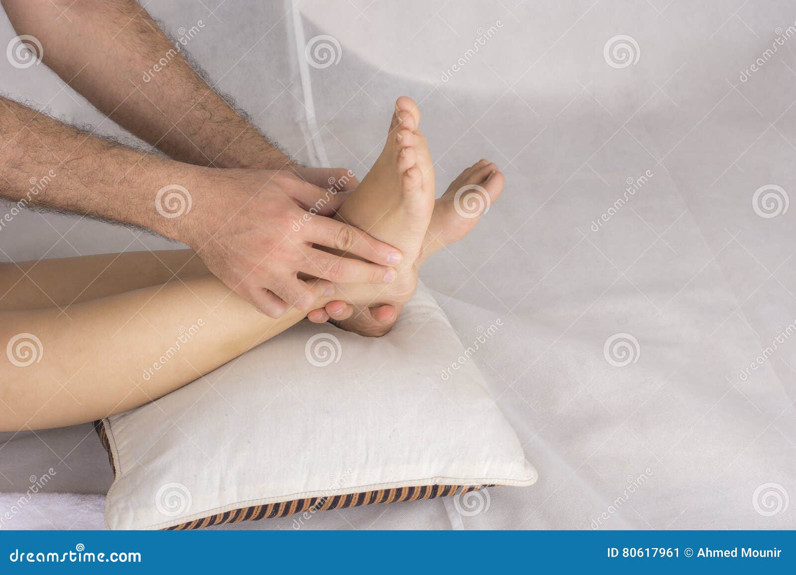 Closeup Of Male Hands Doing Foot Massage Stock Image Image Of Ce