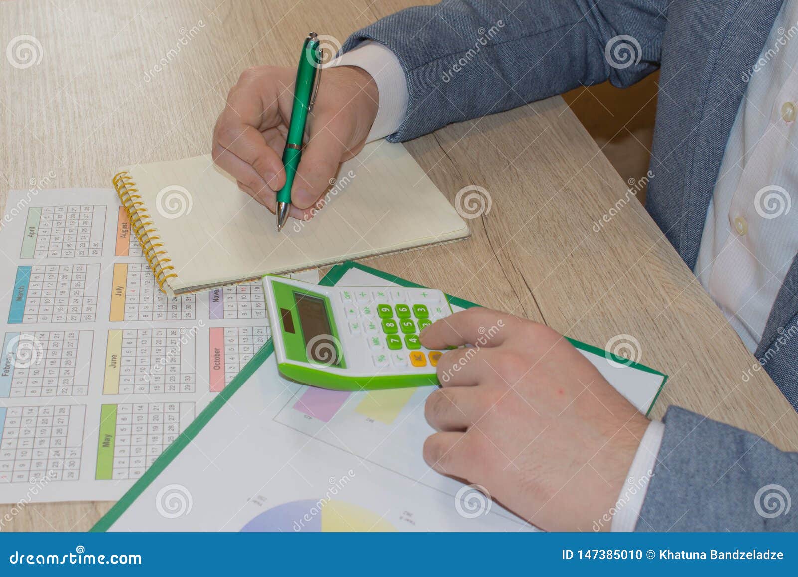 Close Up Of Male Hands On Her Calculator S Keyboard The Second