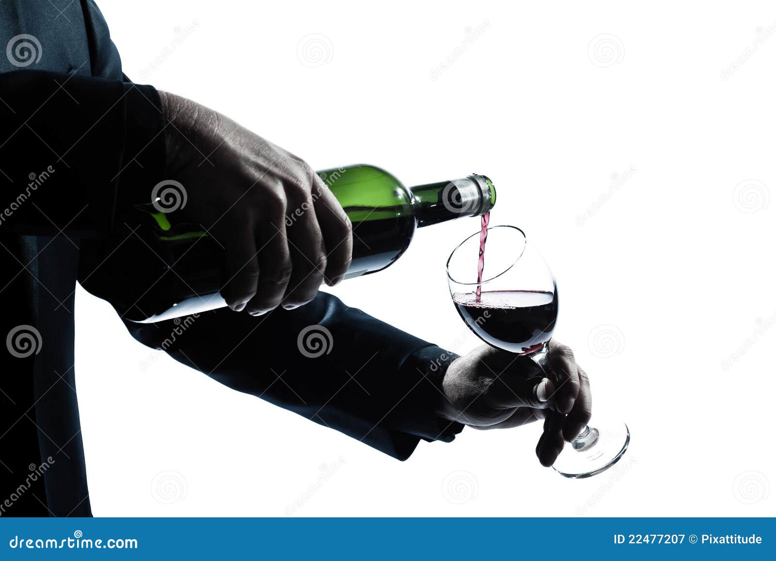 Close Up Man Hands Pouring Red Wine In A Glass Stock Image Image of