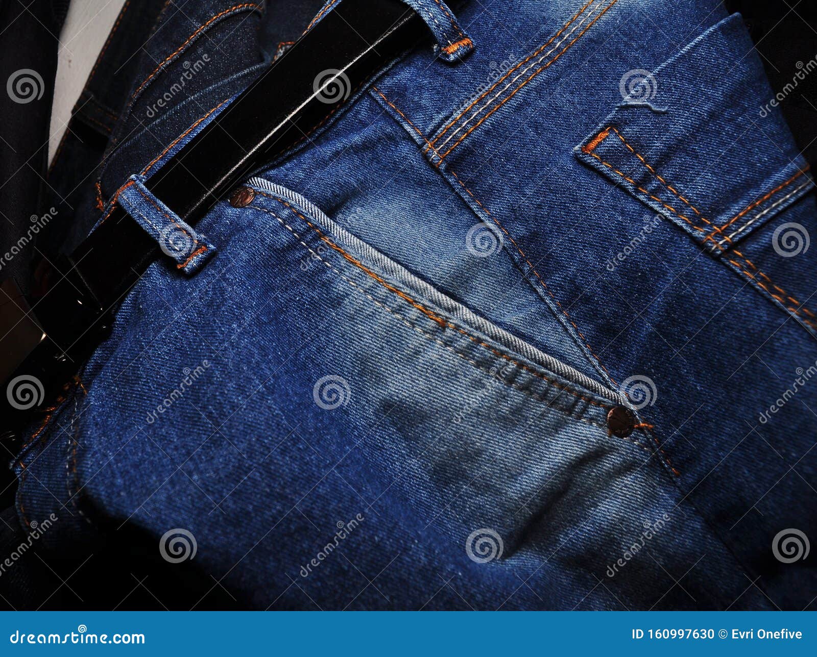 Close Up of Man Jeans Denim Stock Photo - Image of fashion, hanging ...