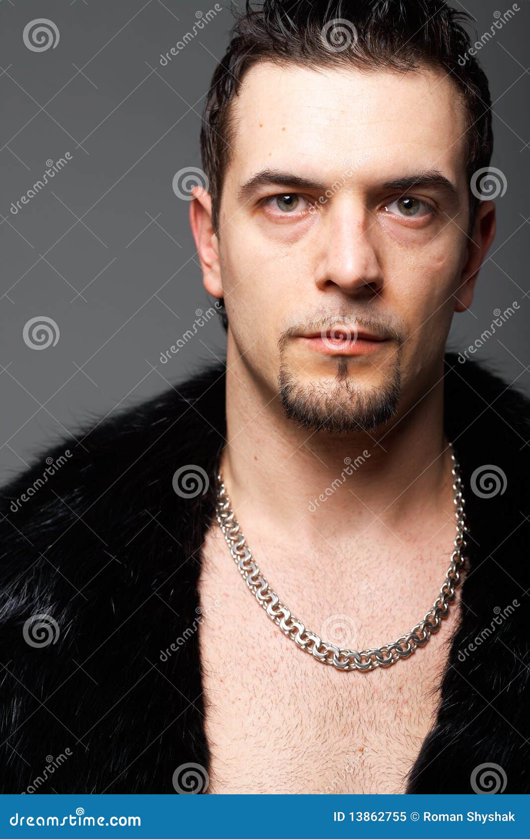 Close-up of a Man in Leather Jacket. Stock Image - Image of people ...