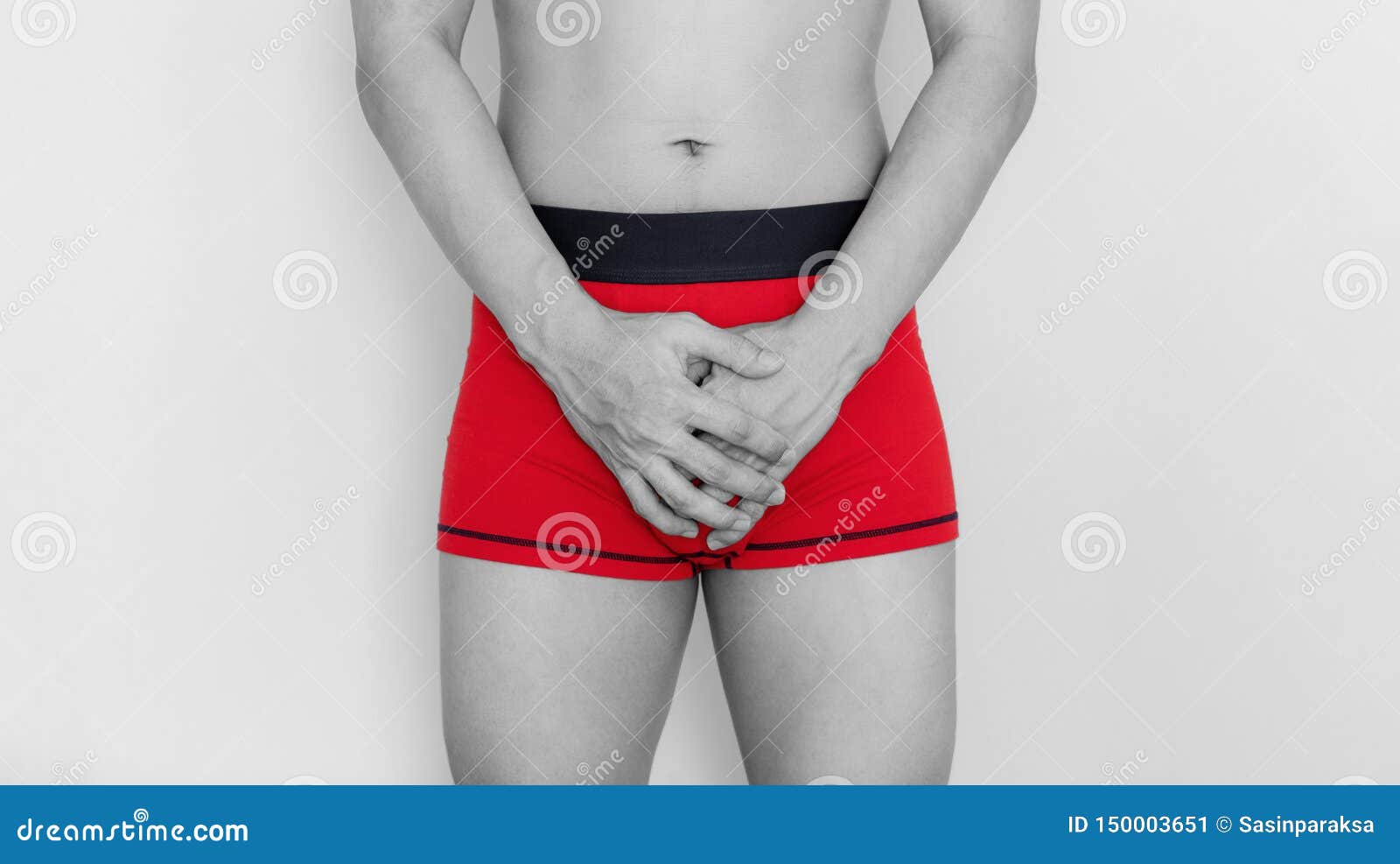 Close-up a Man in Red Underwear. Men Health, and Sexual Dysfunction Problems  Stock Image - Image of concept, navel: 150003651