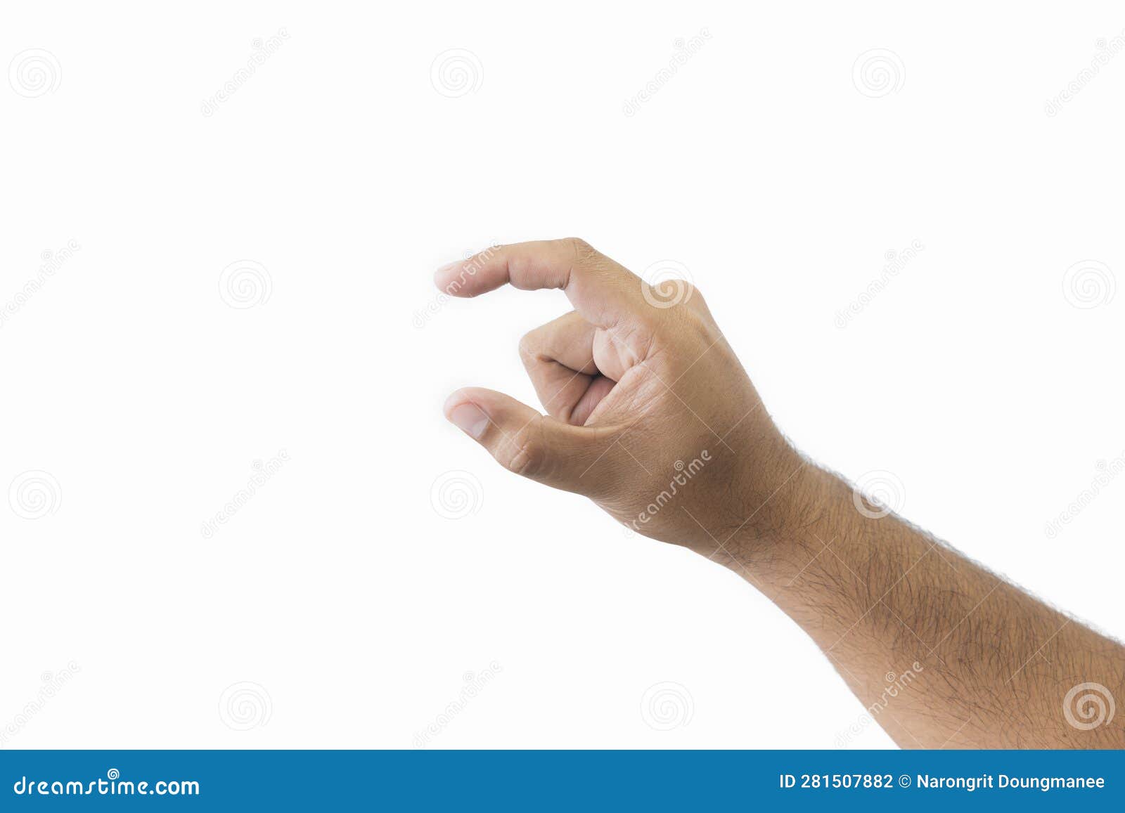 Closeup Of Male Hand Holding Five Fingers Up High-Res Stock Photo