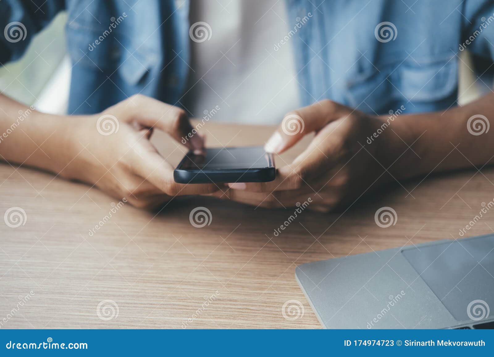 close up of man using mobile phone