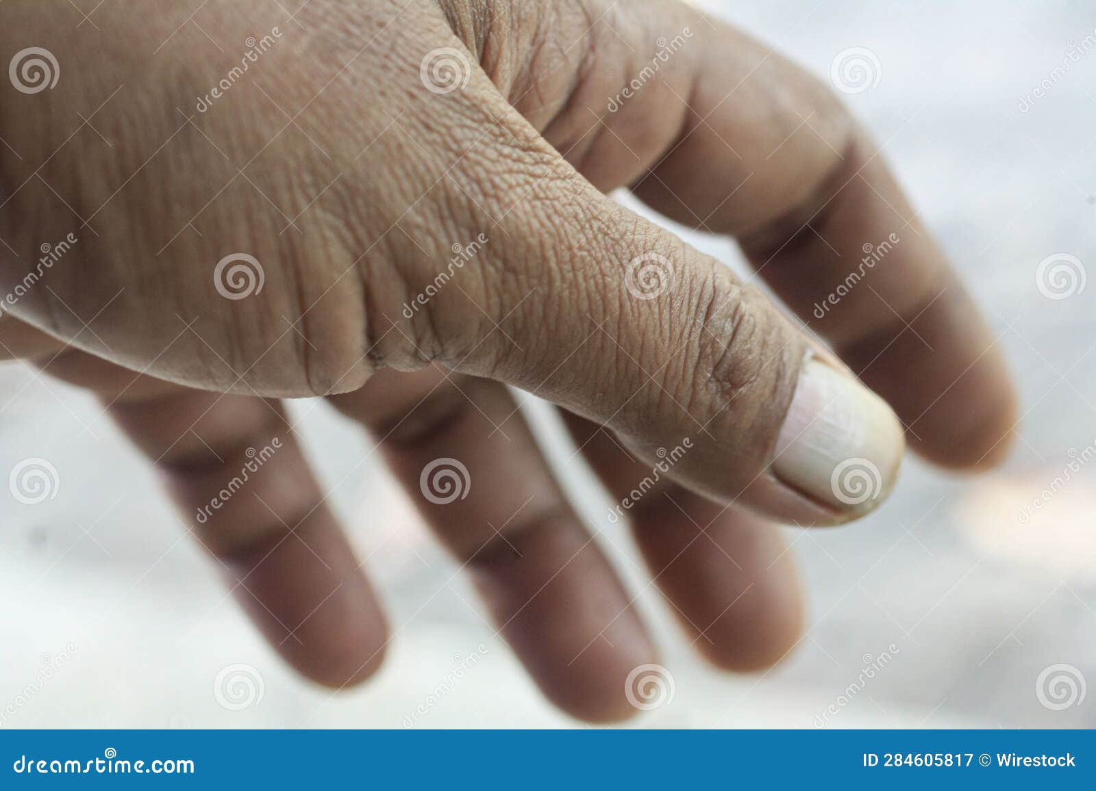 Closeup of a Mans Hand Against a White Background Stock Image Image