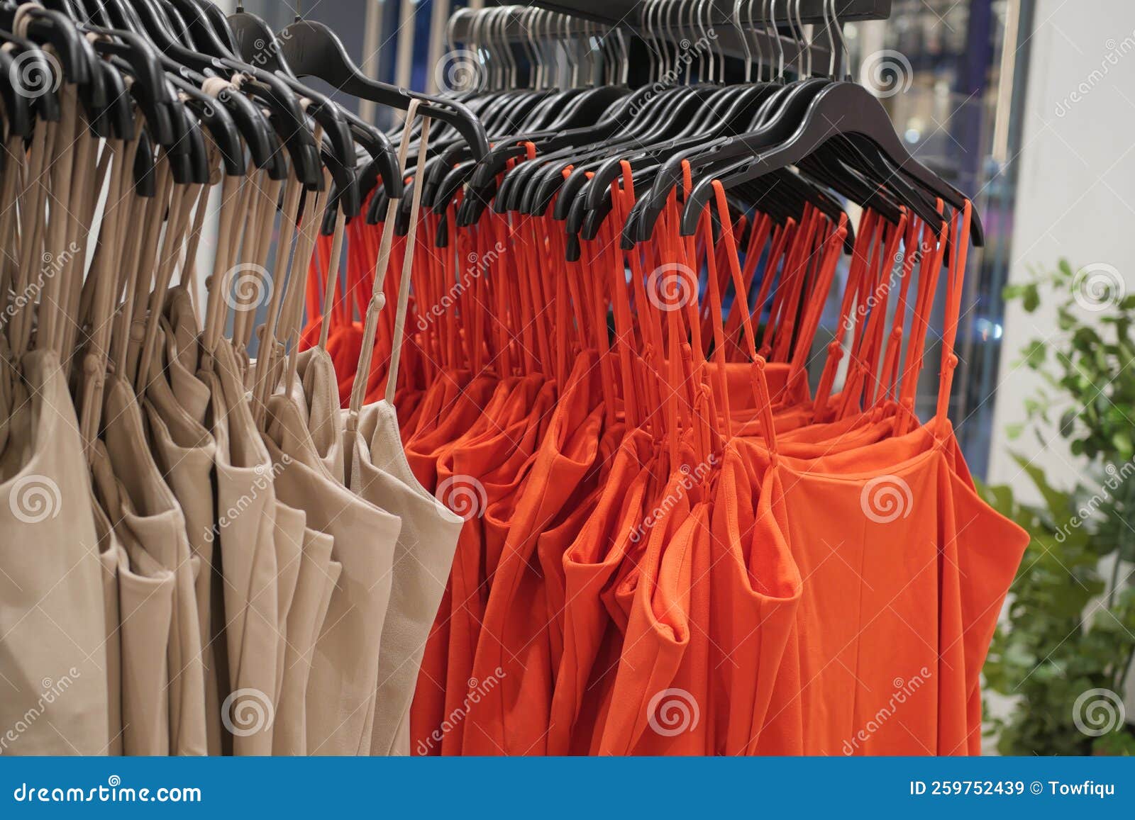 Close Up of Many Women Cloths Display for Sale Stock Image - Image of ...