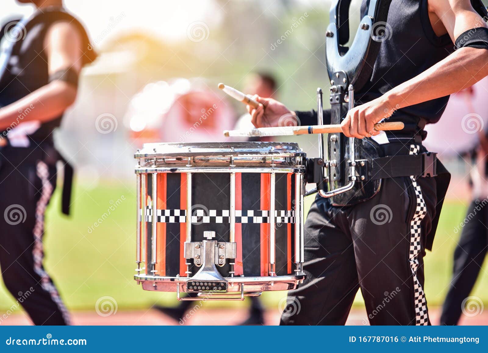 Closeup of Marching Band Drummers Marching Stock Photo Image of