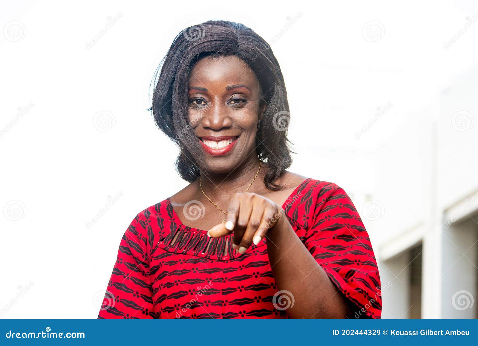 Close Up of a Mature African Woman Happy Stock Image - Image of body ...