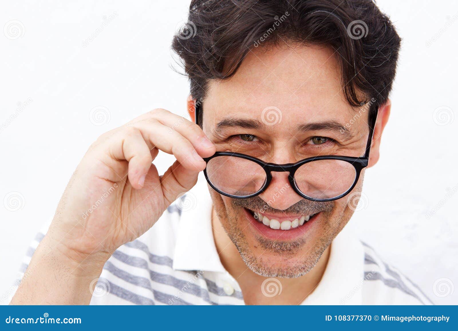 Mature Man Holding Glasses and Smiling Stock Photo Image of life
