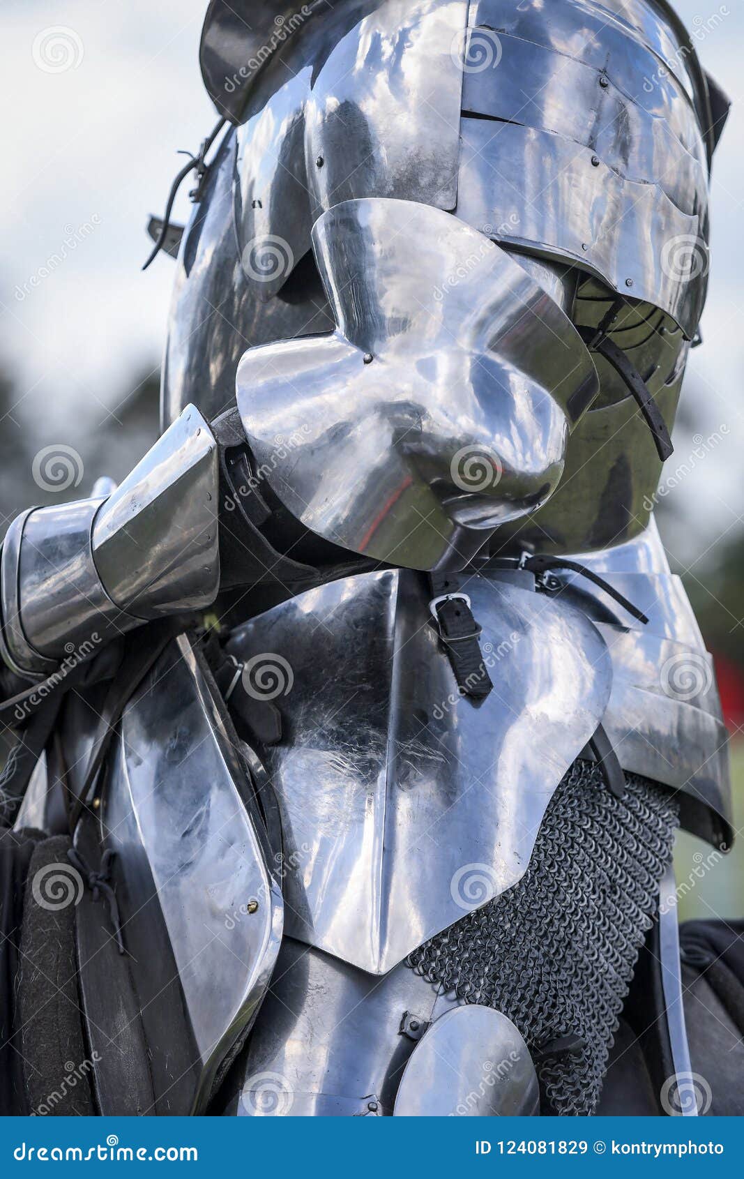 Close Up of Medieval Knight`s Armour, Jousting Tournament Stock Image