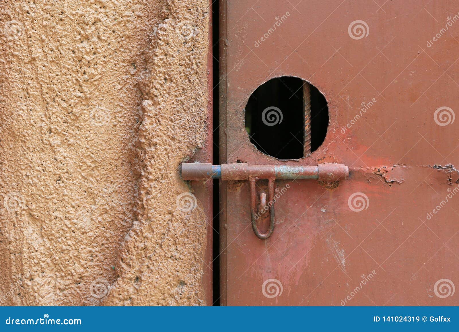 Closeup Metal Door Latch with Locked Stock Image Image of iron