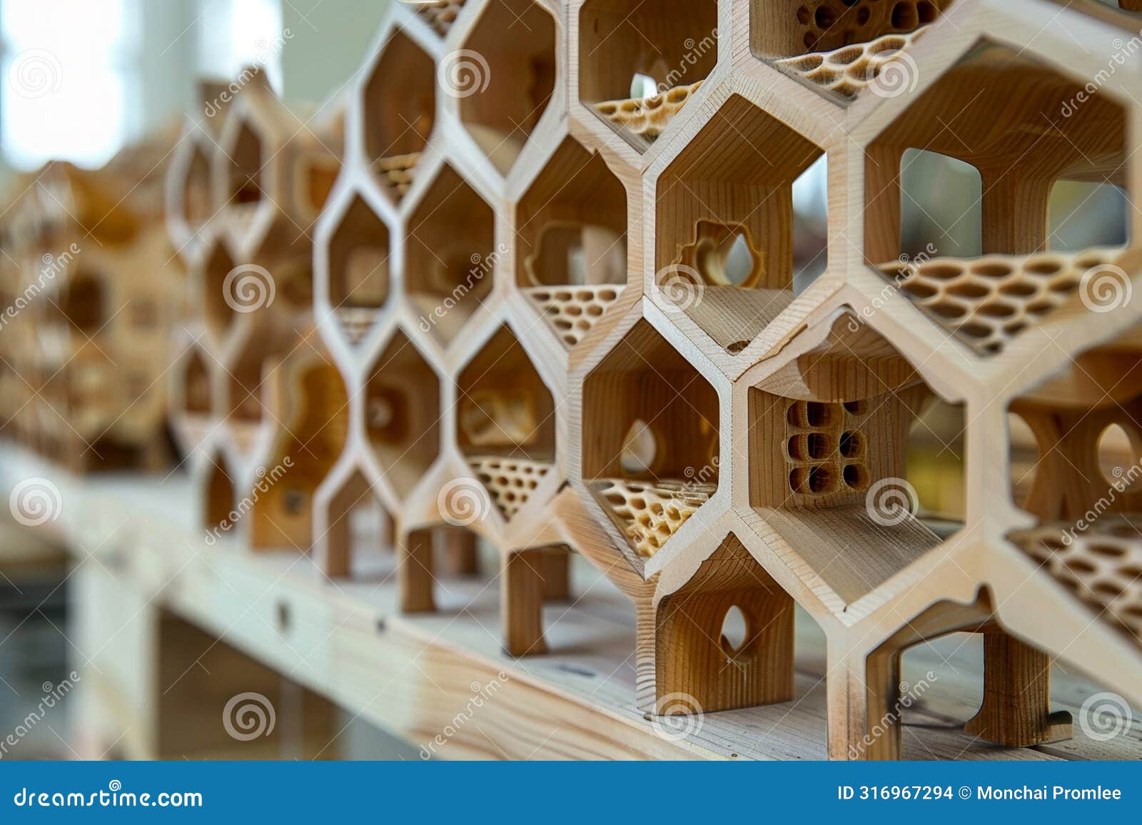 close-up of a modular construction interface, demonstrating the integration of biomimicry for superior quality and innovation