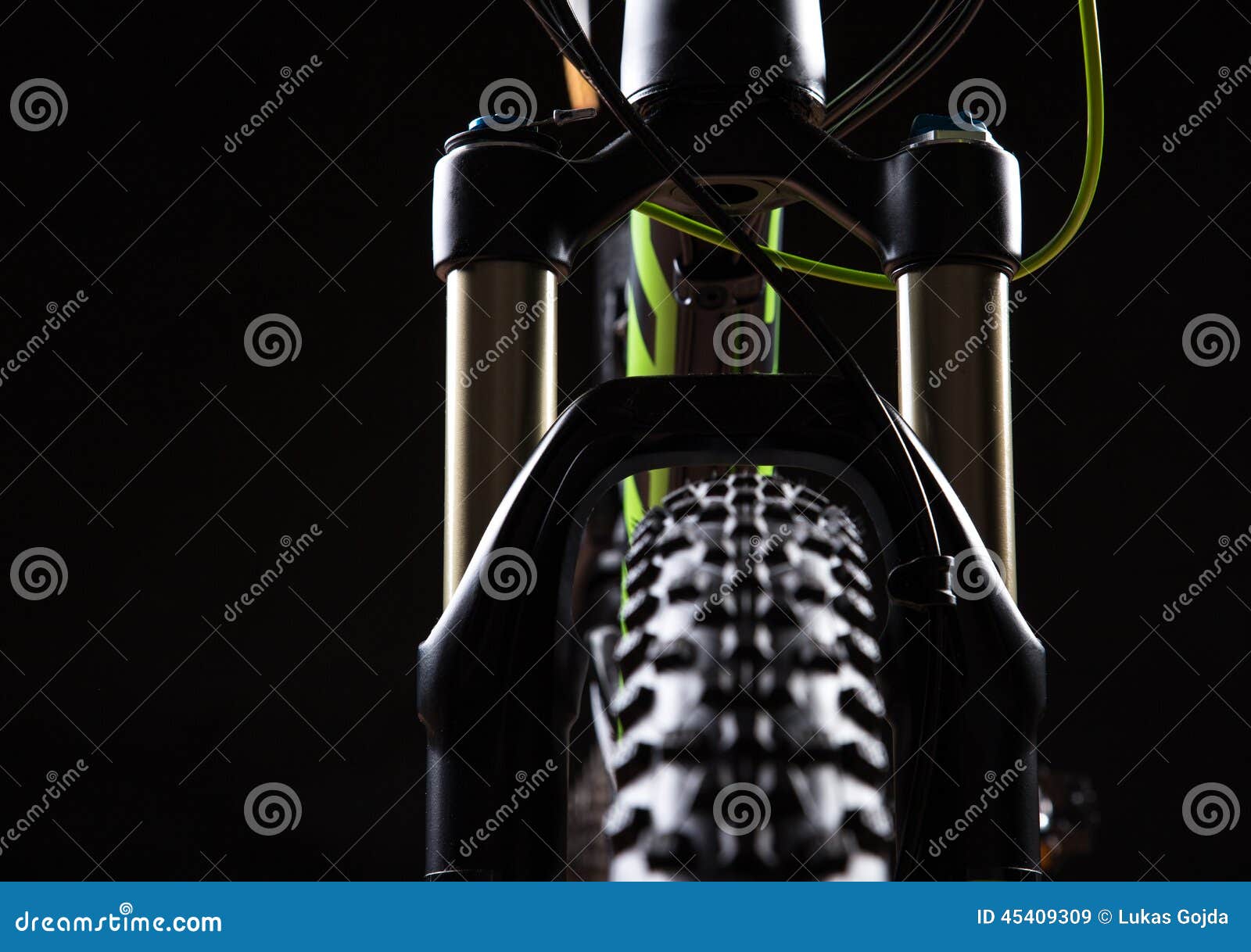 Closeup of a Mountain Bike Spring Fork Stock Image Image of cranks