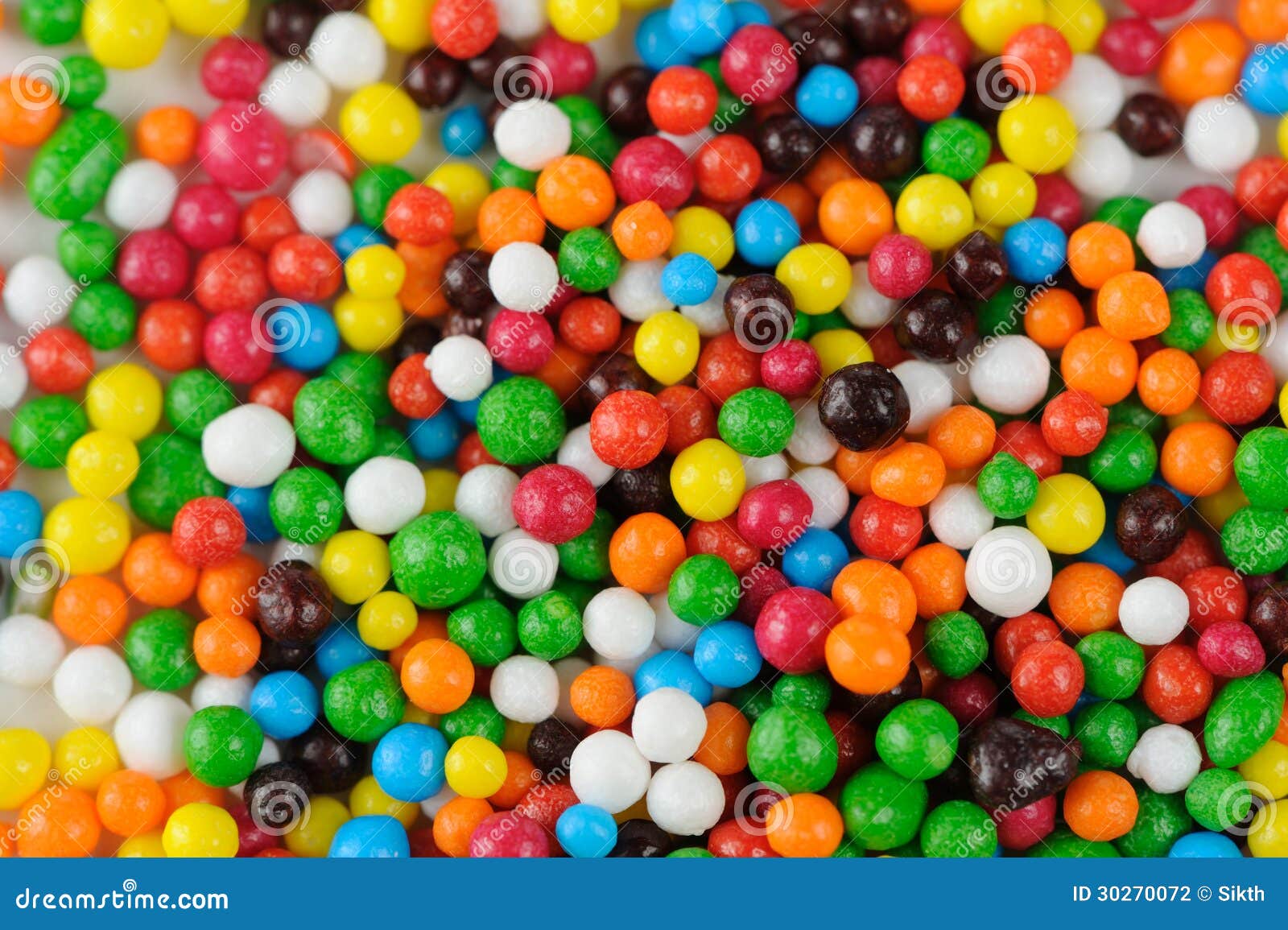 Multicolored Sugar Sprinkles (Edible Cupcake Decorations) CloseUp Stock Photo Image of