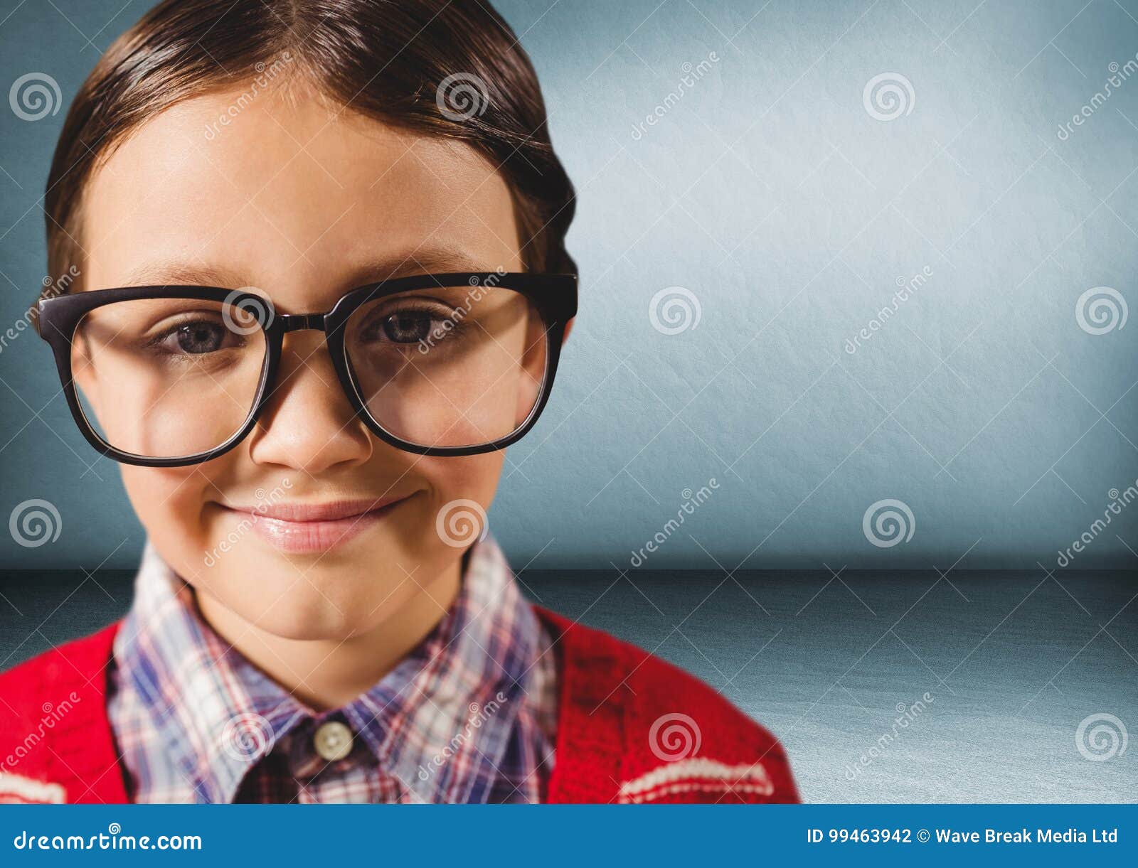 Close Up of Nerd Boy in Blue Room Stock Photo - Image of abstract, shirt:  99463942
