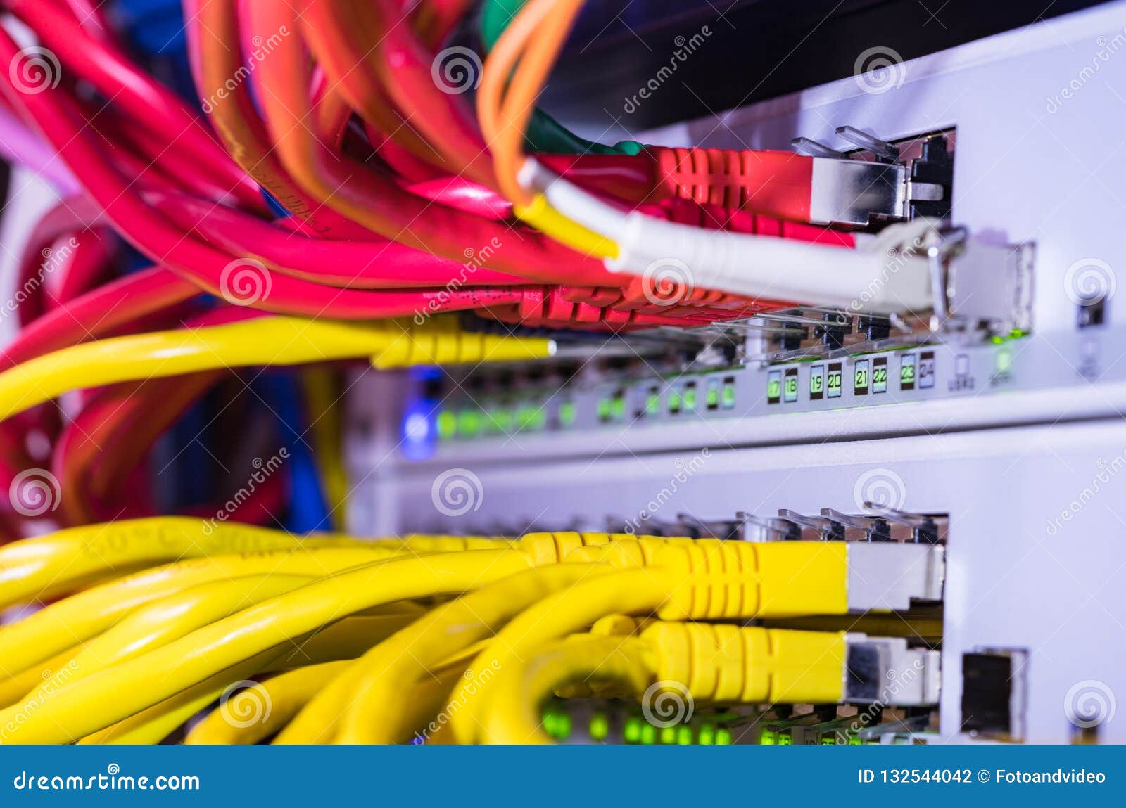 Computer Server, Network Hardware, Ethernet Hub Stock Photo - Image of
