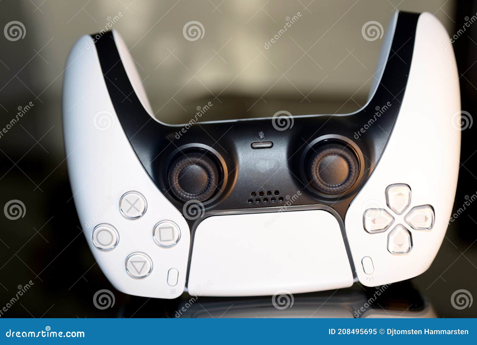 close-up on the new control of playstation 5