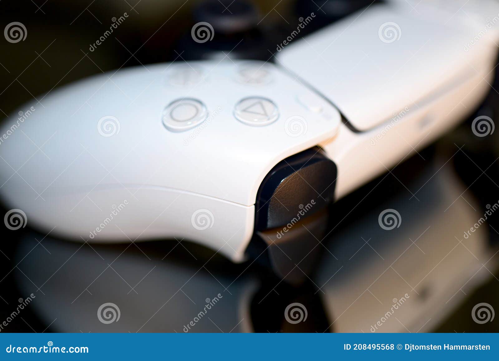 close-up on the new control of playstation 5