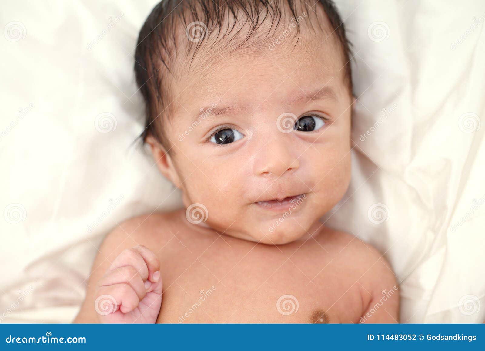 Close Up Of Newborn Baby Stock Photo Image Of Happiness 114483052