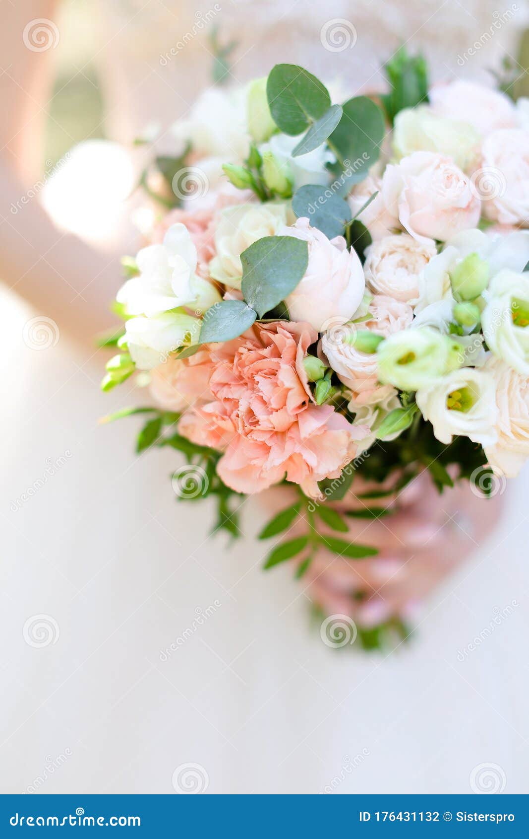 Close Up Nice Bouquet of Flowers in Bride Hands. Stock Photo - Image of ...