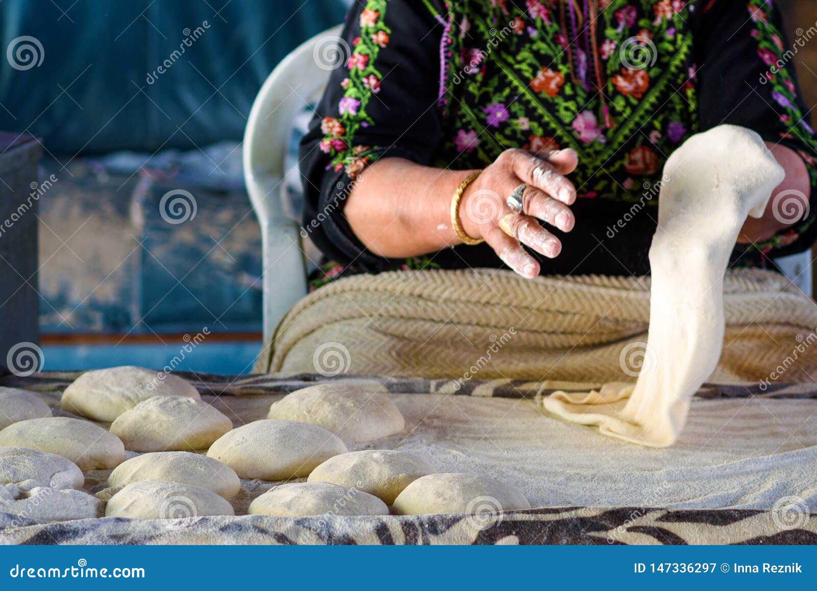 muslim woman making food.