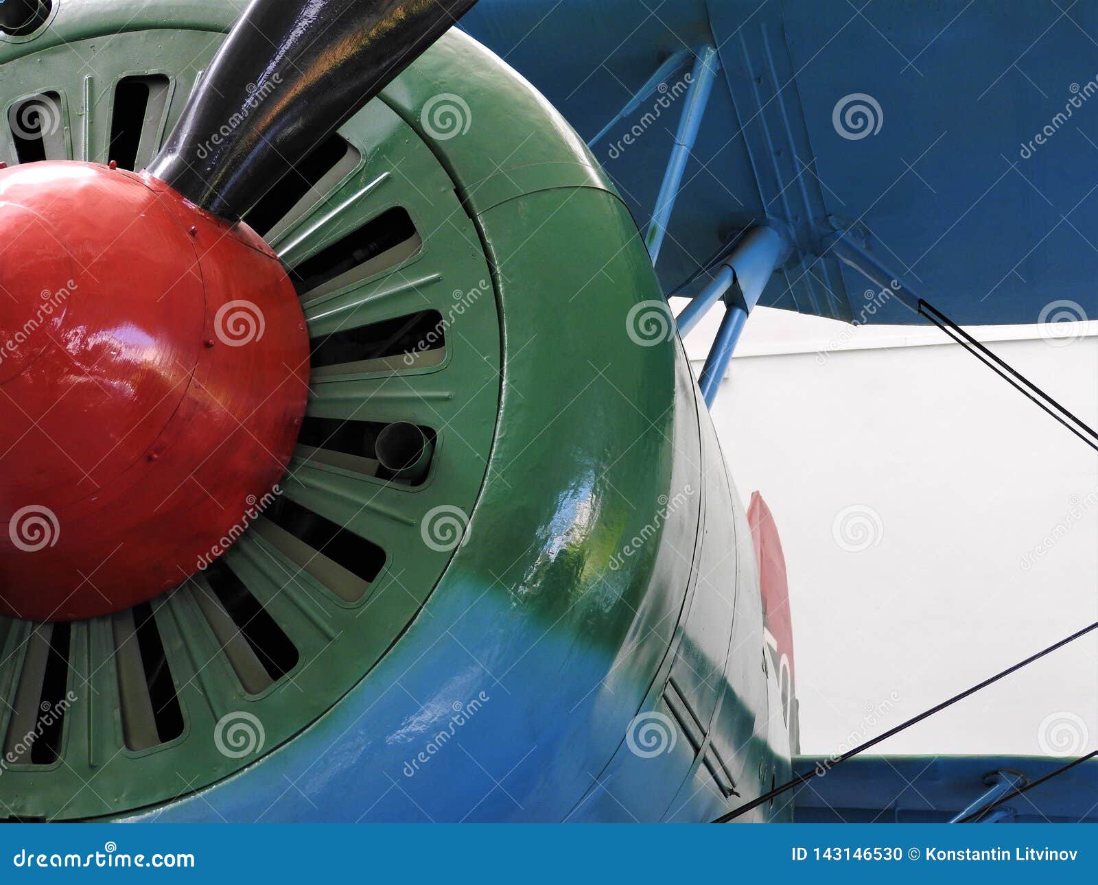 Close Up of Old Engine and Propeller Plane Stock Photo Image of