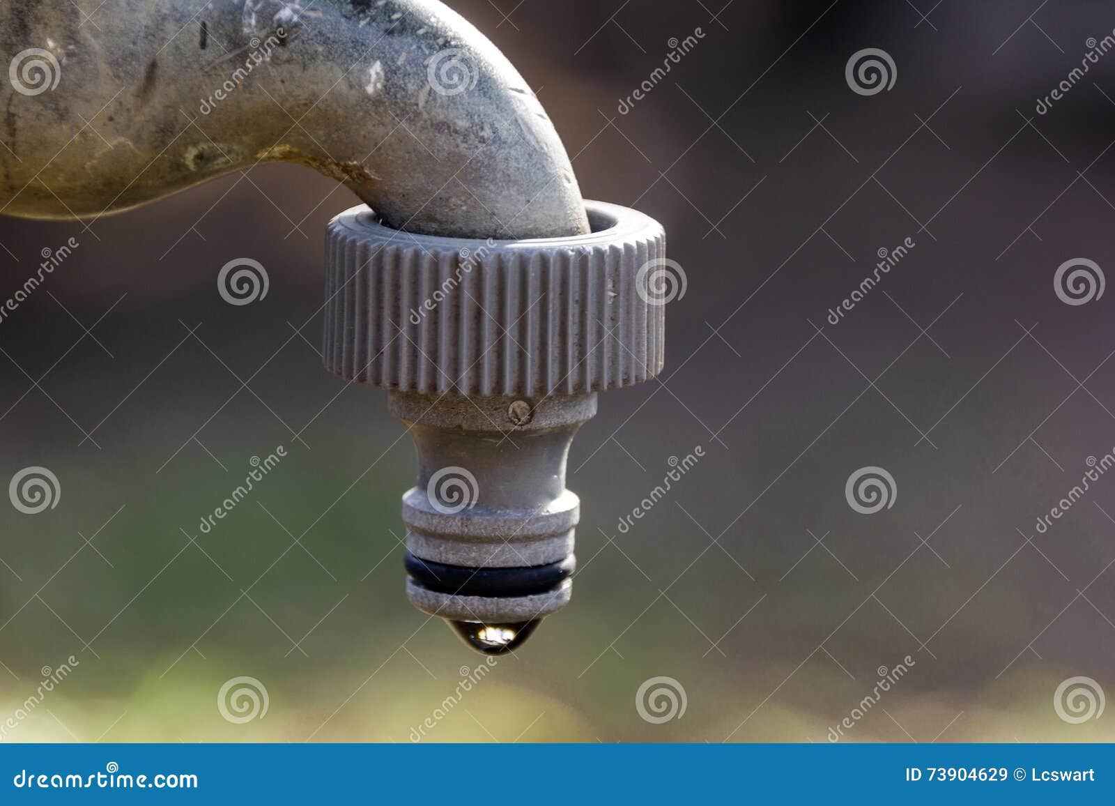 Close Up Of Old Leaking Faucet With Pipe Connection Stock Image