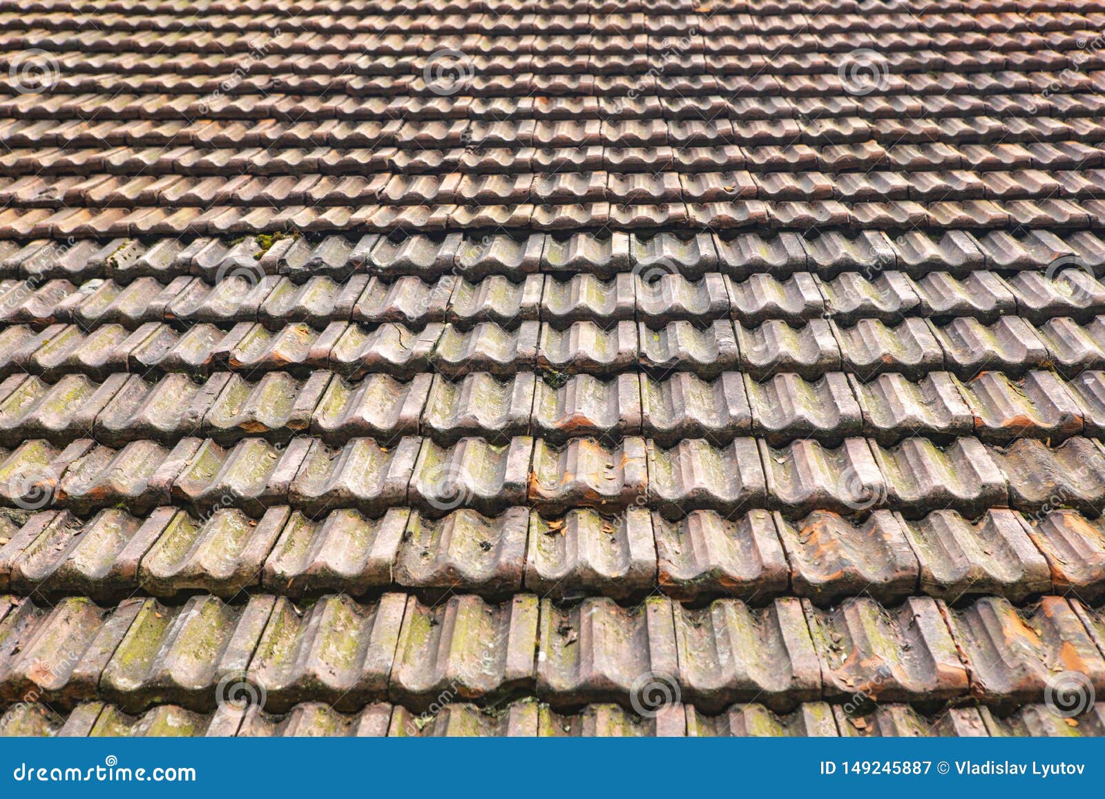 Close Up Of Old Rubber Roof Tiles Stock Image Image Of Grunge