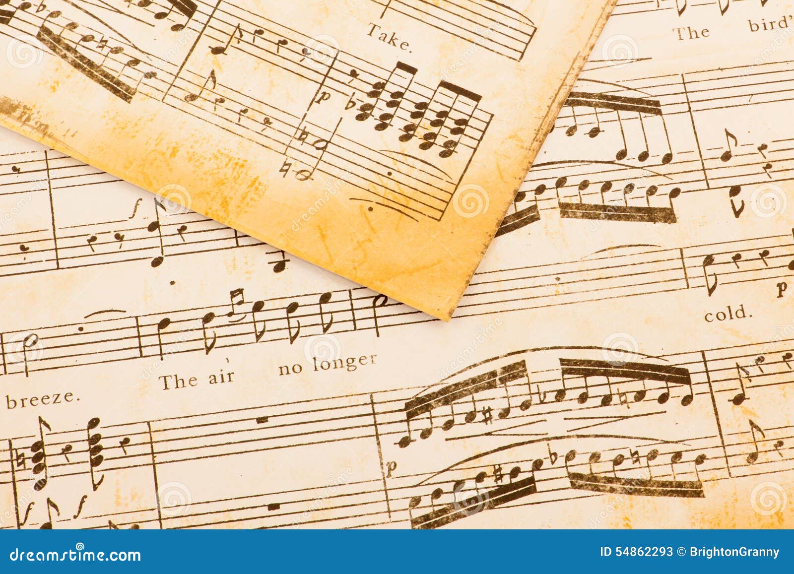 Close Up of Old Sheet Music Stock Image Image of score, details 54862293