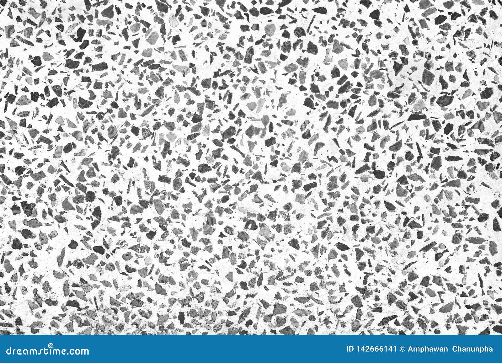 old terrazzo flooring in seamless patterns texture , black and white polished stone for background