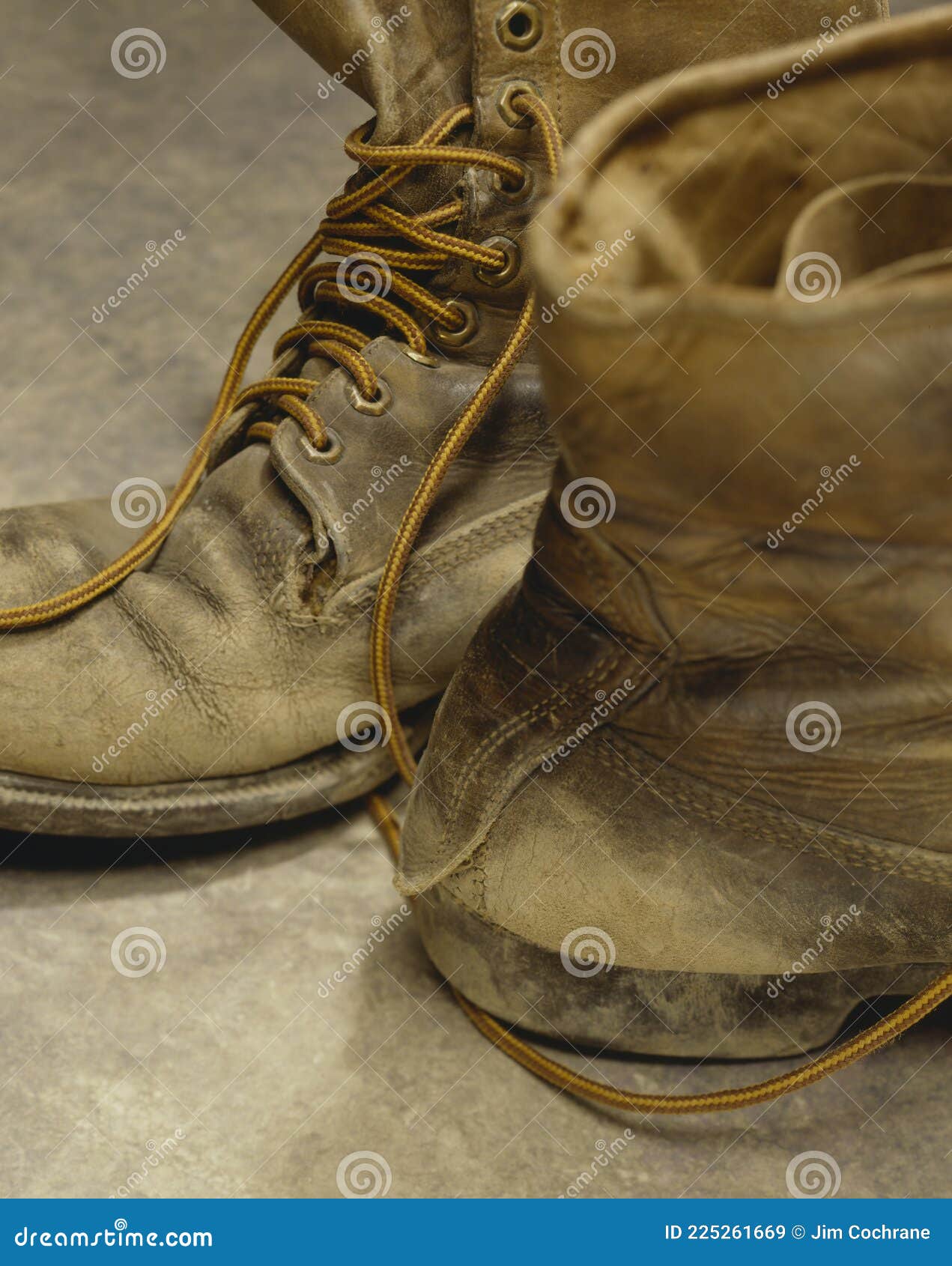 A Close Up of Old Used Steel Toed Work Boots Stock Image - Image of ...