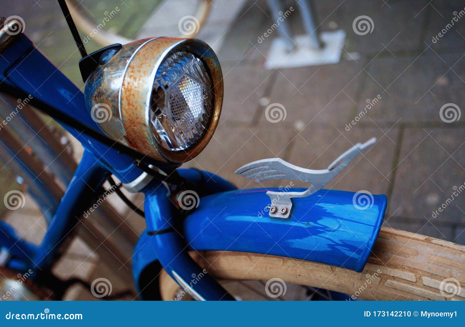 Close Up Old Vintage Retro Bicycle Rusty Front Light Stock Photo - Image of europe: