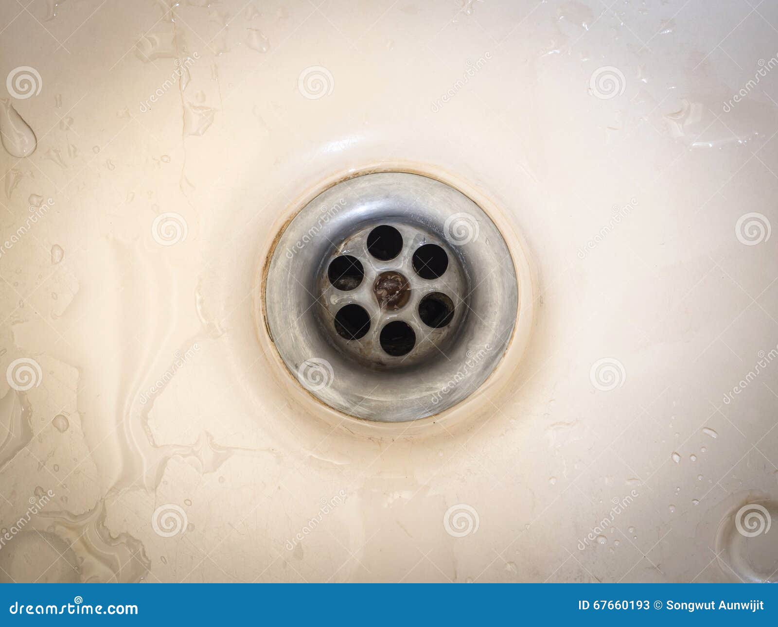 Close Up of Old Water Drain of Bathtub with Stains Stock Image Image