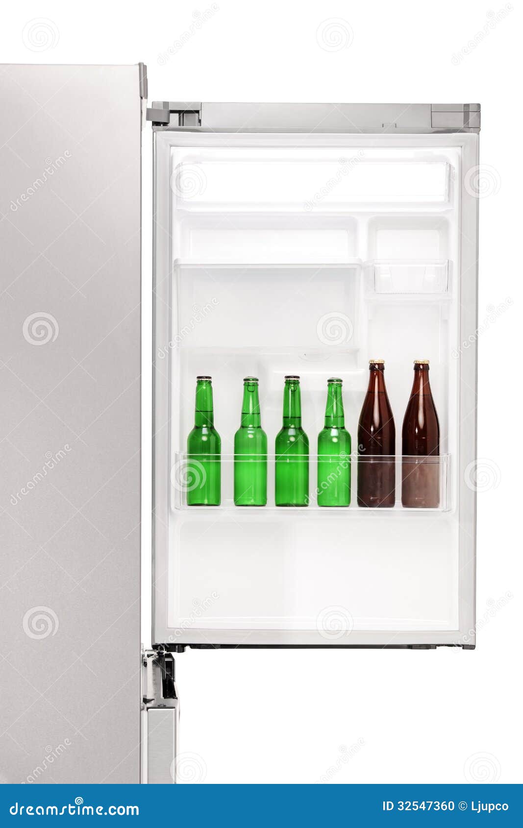 Close Up Of An Open Fridge Full Of Beer Bottles Stock Photo Image of