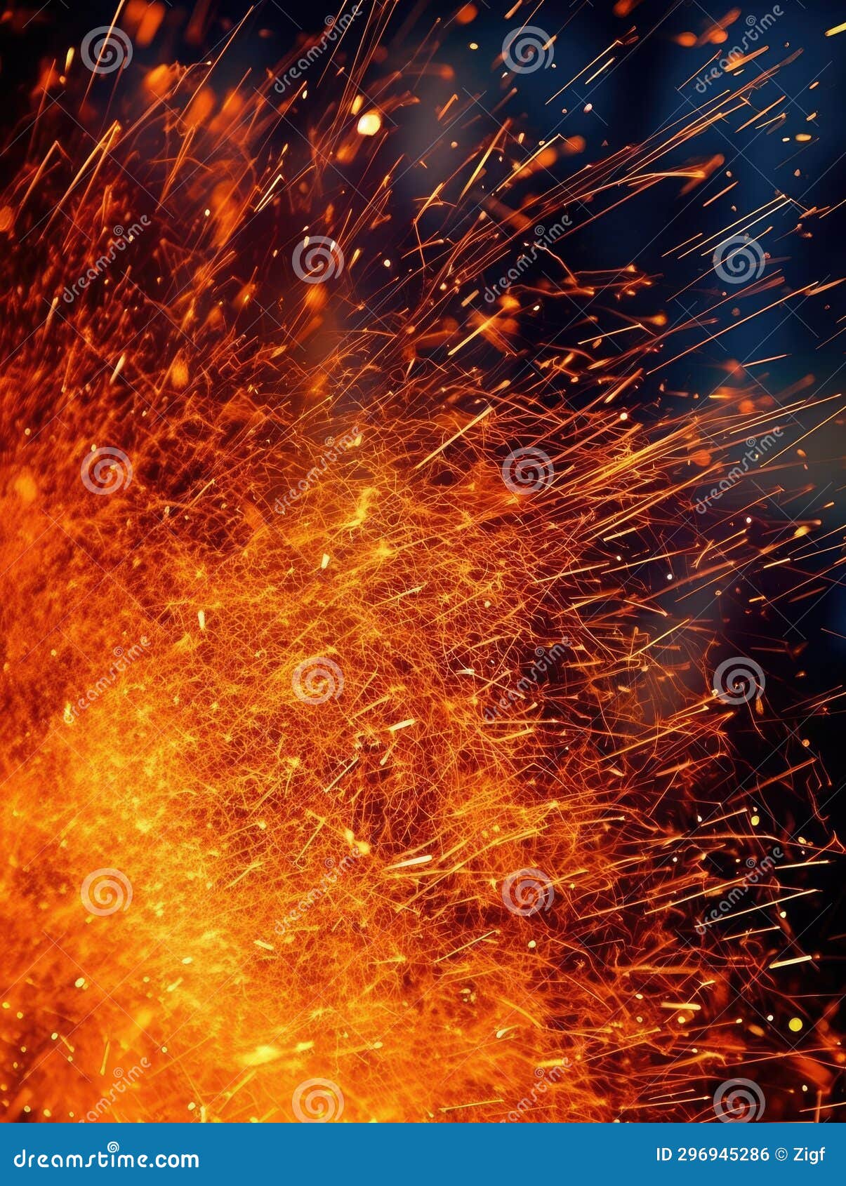 Close Up of an Orange Spark Stock Illustration Illustration of iron