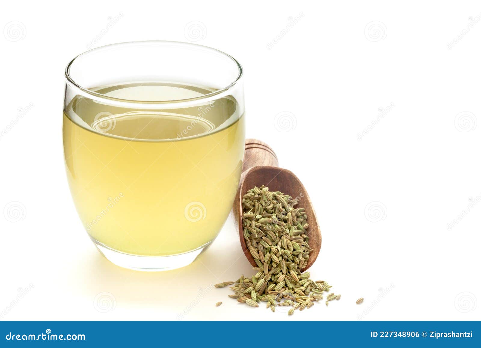 close-up of original  organic boiled water tea or kada  with sonf  or fennel seed  foeniculum vulgare  in a transparent glass