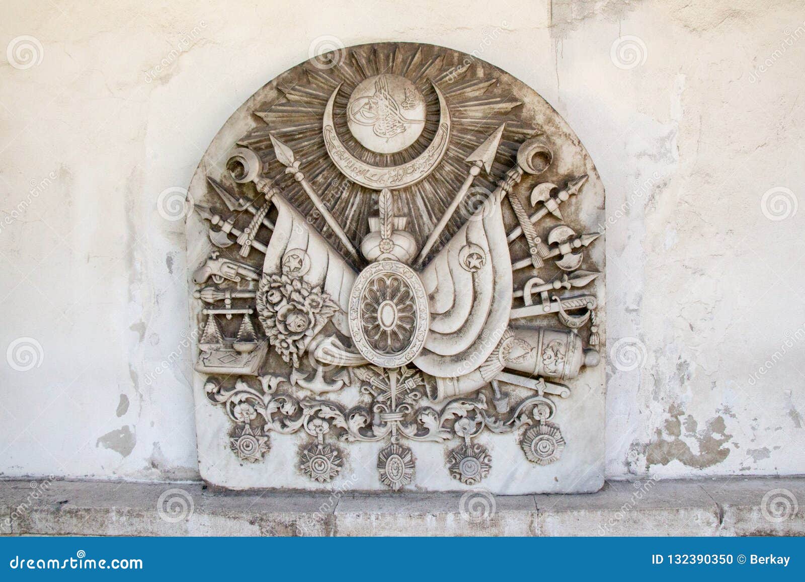 Close Up of Ottoman Coat of Arms Stock Photo - Image of artwork, black ...