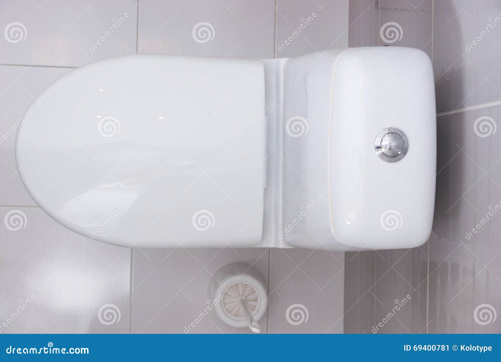 Close Up Overhead View of a Plain White Toilet Stock Image - Image of