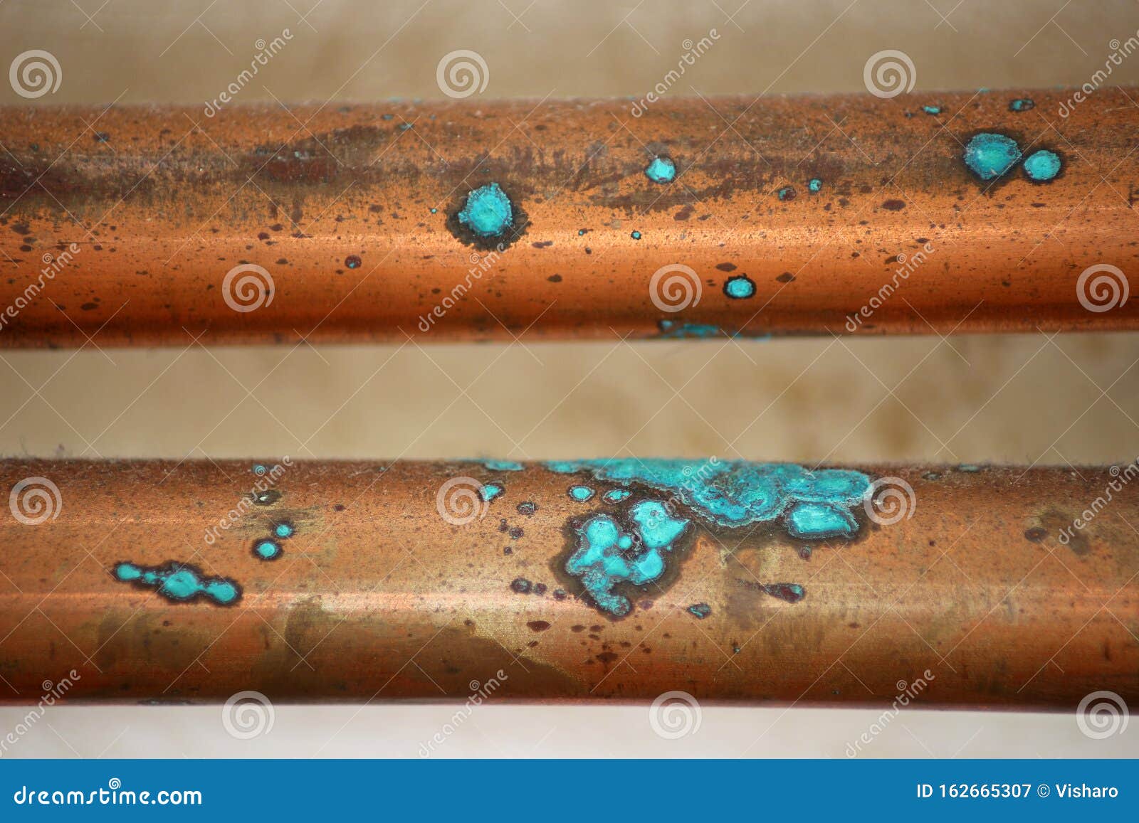 Oxidized Copper Pipes. Close Up Stock Image Image of design, material