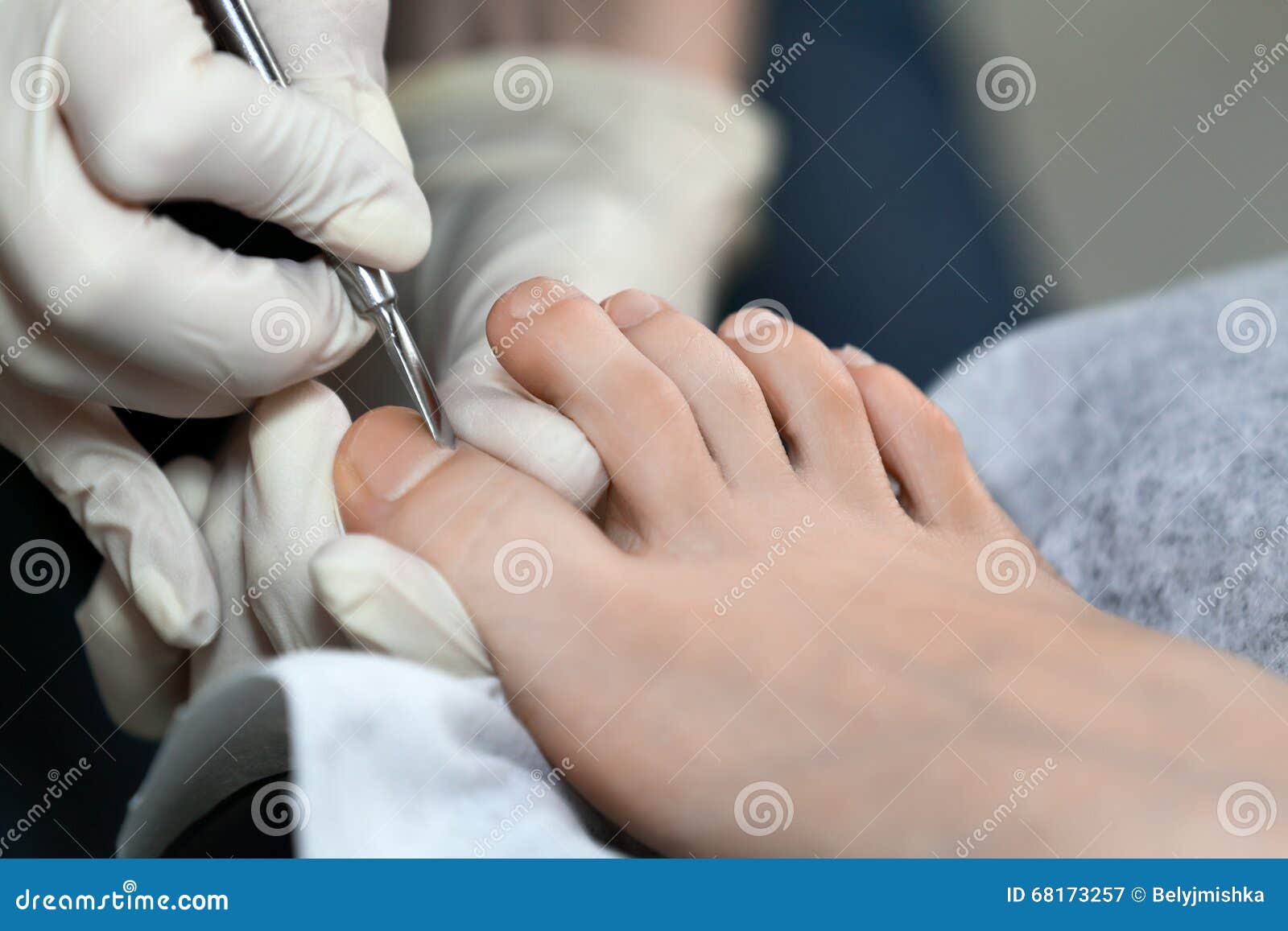 Close up pedicure process stock image. Image of glove 68173257