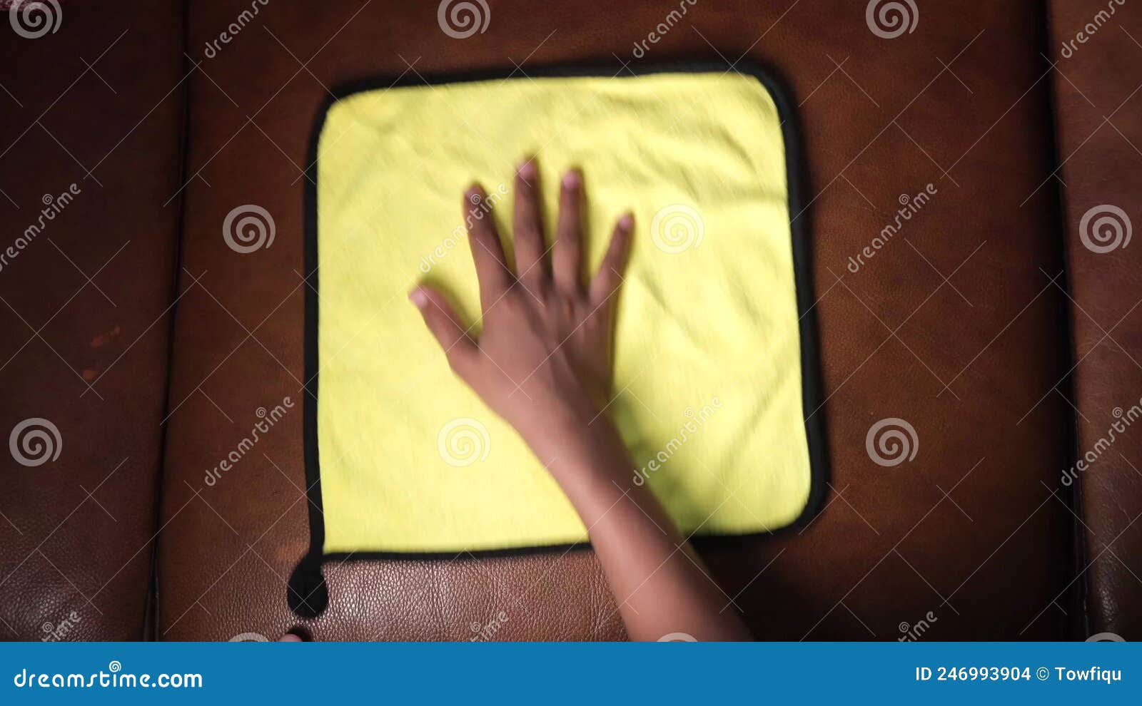 Close Up of Person Hand Cleaning Sofa with a Cloth Stock Footage Video of service, holding