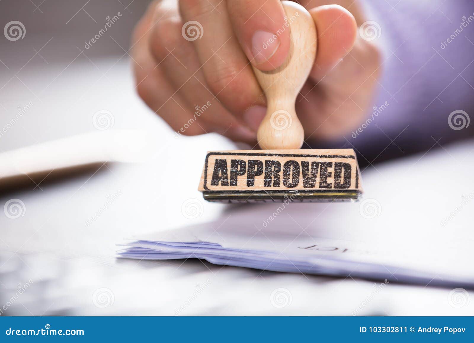 Hand holding resume and stamp with Approved Stock Vector by ©drogatnev  116331116