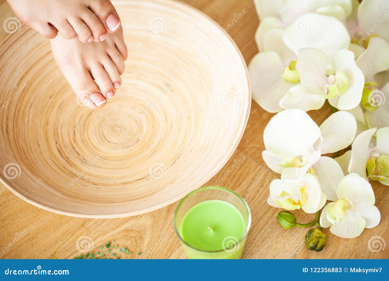 Close Up Photo Of A Female Feet At Spa Salon On Pedicure Procedure Stock Image Image Of