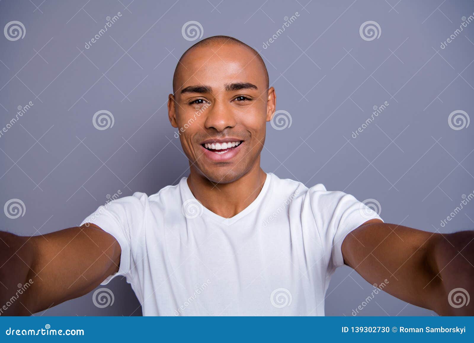 Close Up Photo Healthy Masculine Dark Skin he Him His Macho Bald Head Arms Telephone Make Take Selfies Cheerful Wearing Stock Photo - Image of model, hairdo: 139302730 Close Up Photo Healthy Masculine Dark Skin he Him His Macho Bald Head Arms Telephone Make Take Selfies Cheerful Wearing Stock Photo - Image of model, hairdo: 139302730