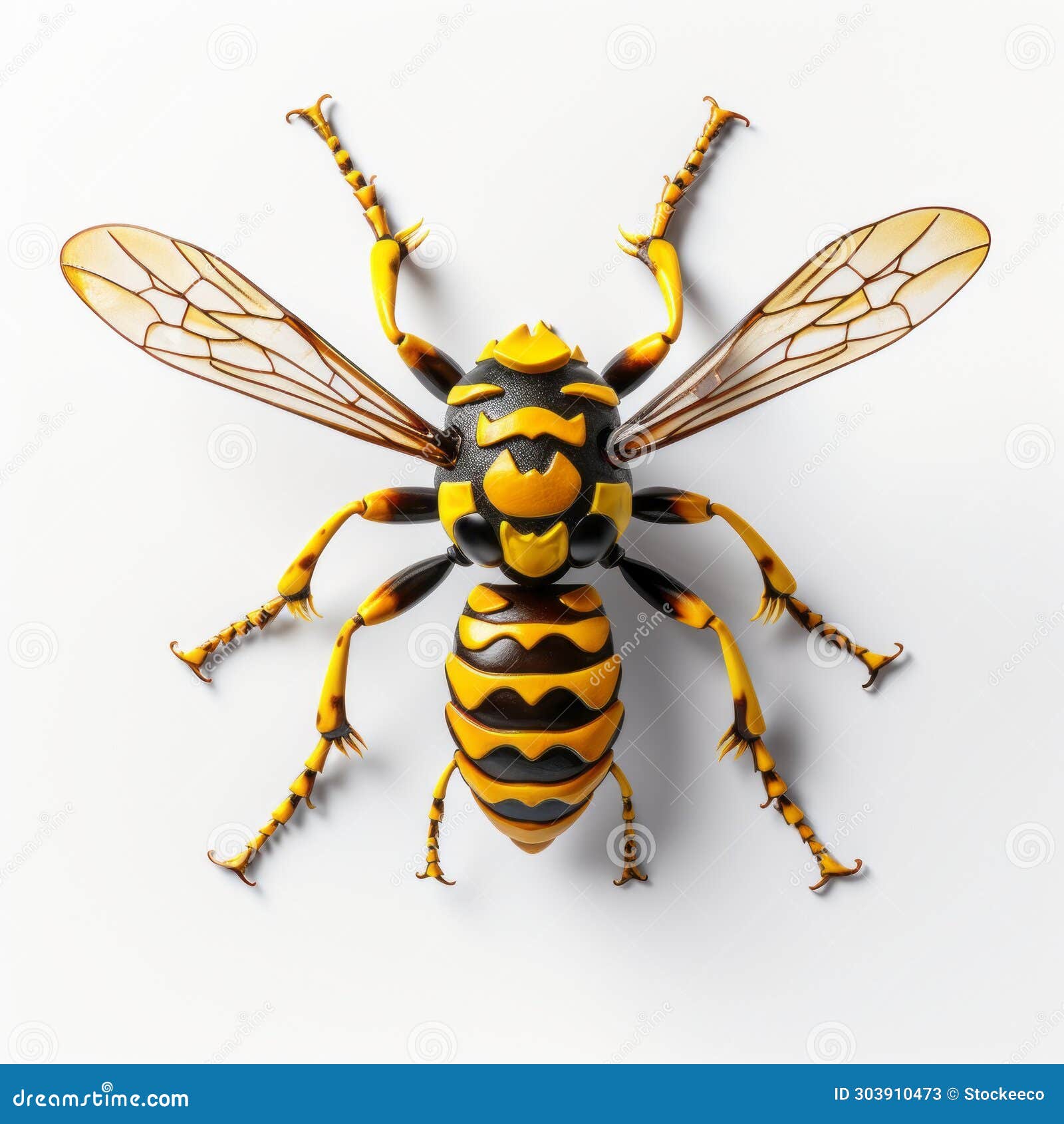 3d yellow jacket: technological art with symmetrical bugcore 