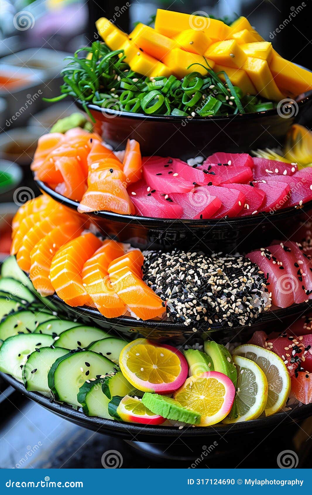 close-up photo of sushi food. ai-generated.