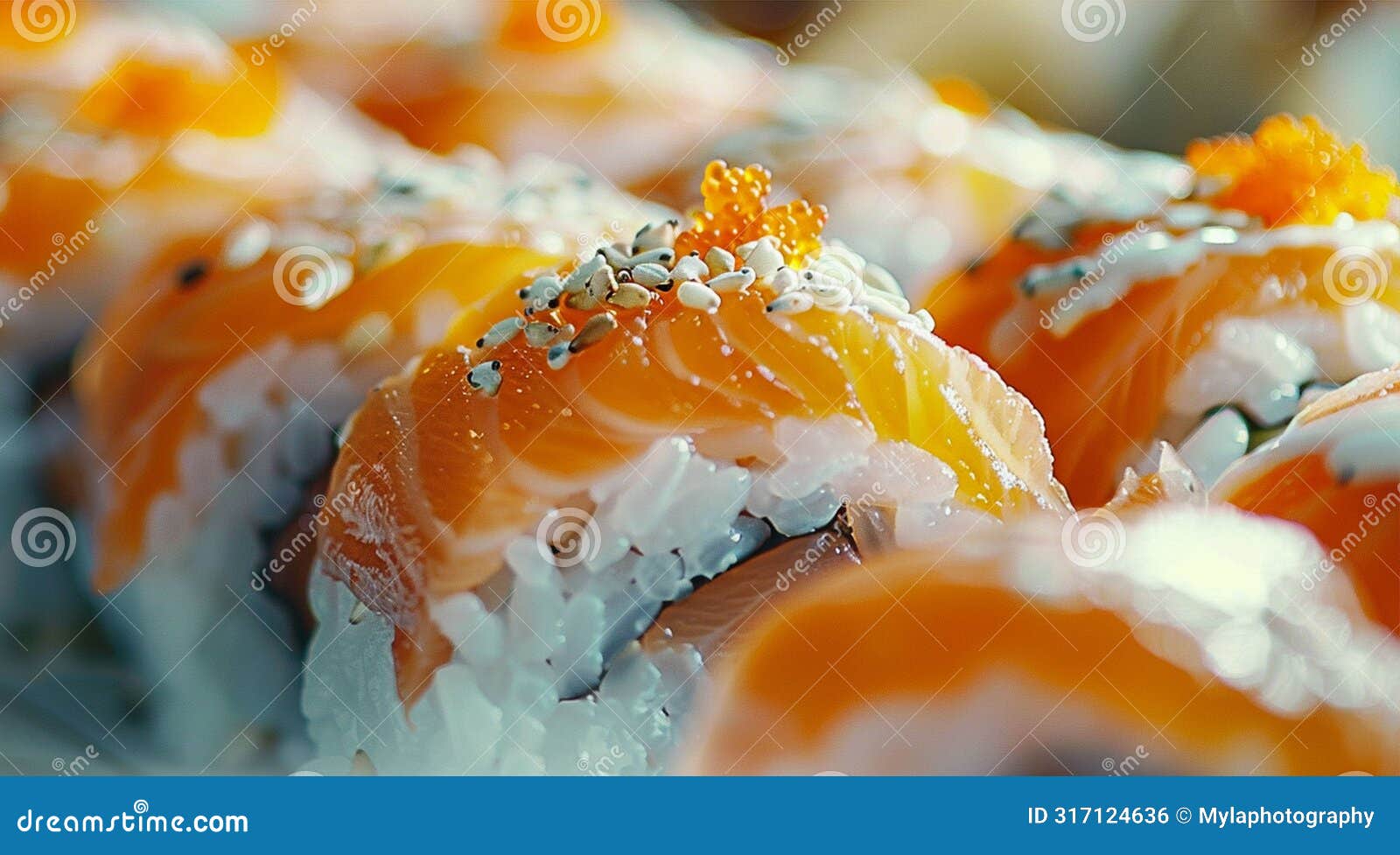 close-up photo of sushi food. ai-generated.